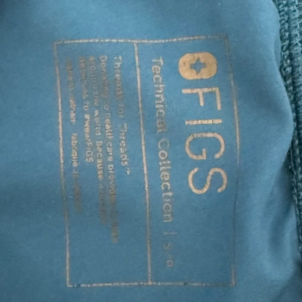 FIGS T21003P Technical Blue Scrub Pants Size S/P – Drawstring Waist, Stretch Fit
